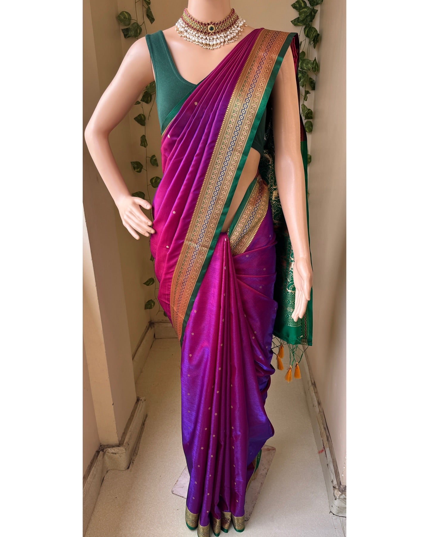 PURPLE SATIN SILK SAREE