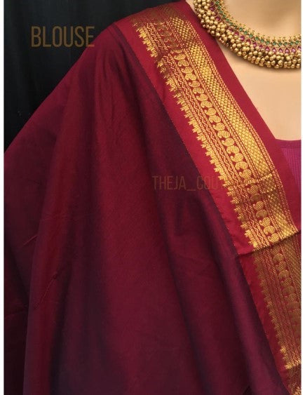 FOREST GREEN COTTON SILK SAREE