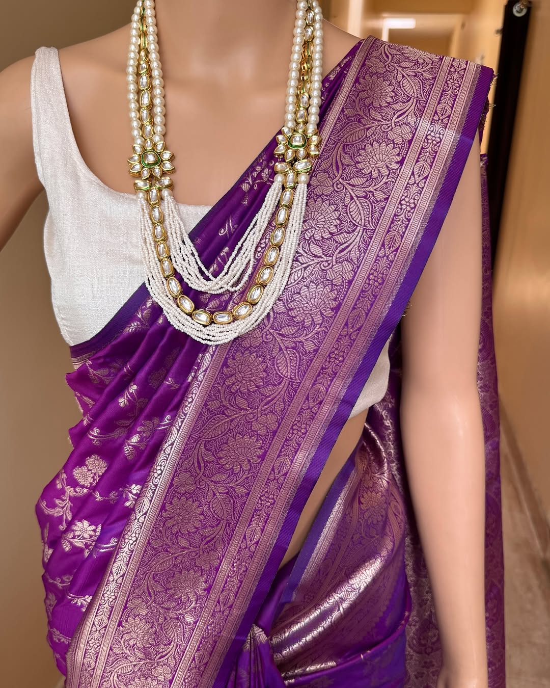 PURPLE ART SILK SAREE