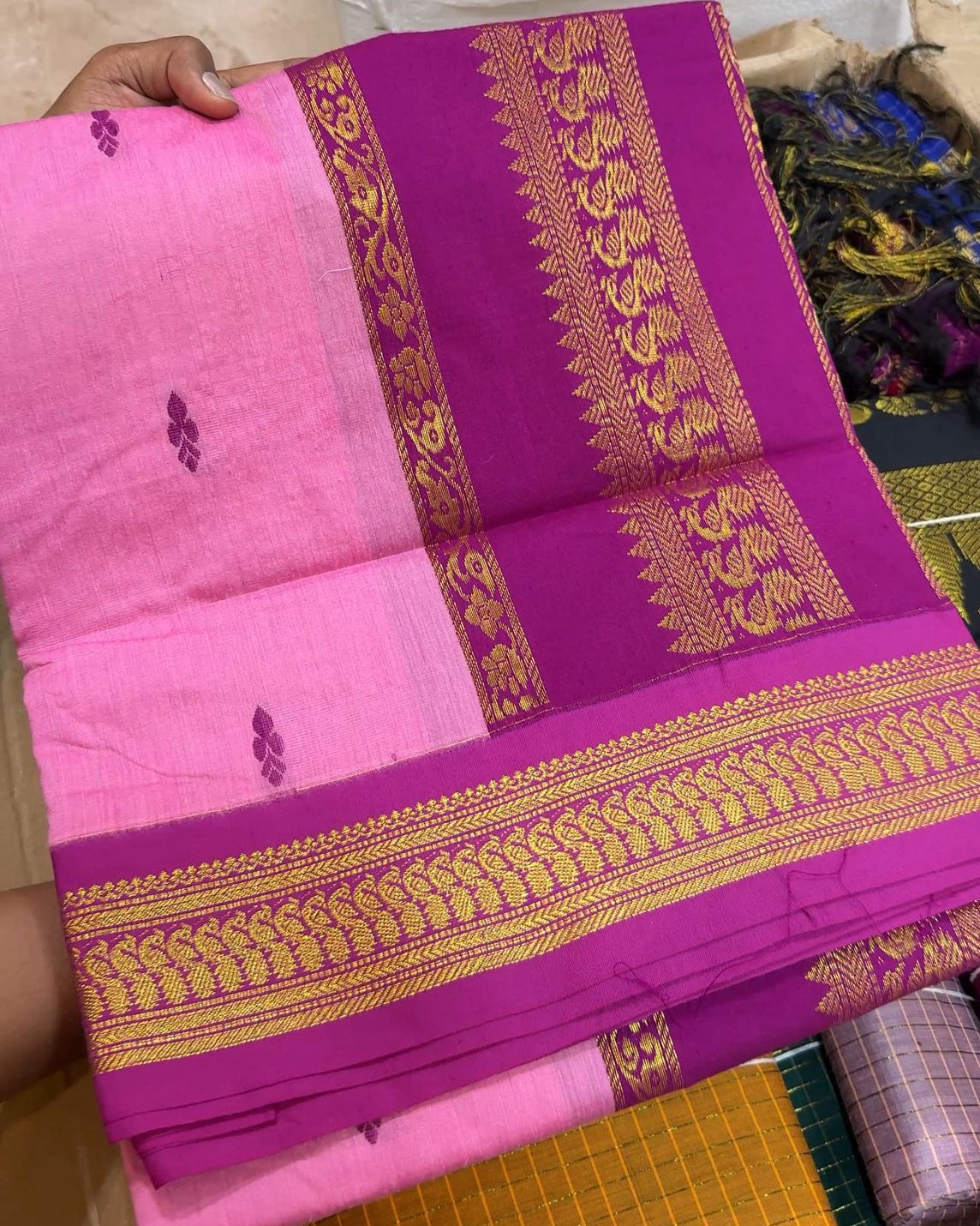PINK COTTON SILK SAREE