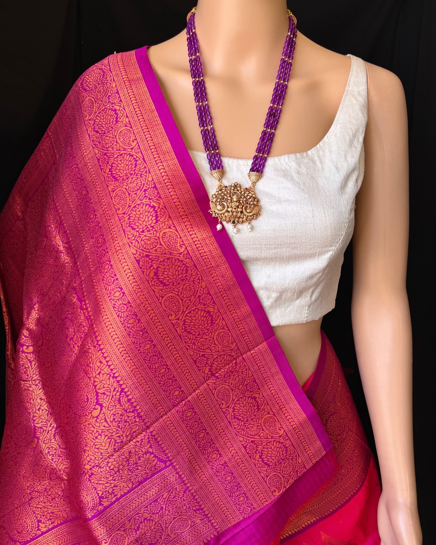 RANI PINK ART SILK SAREE