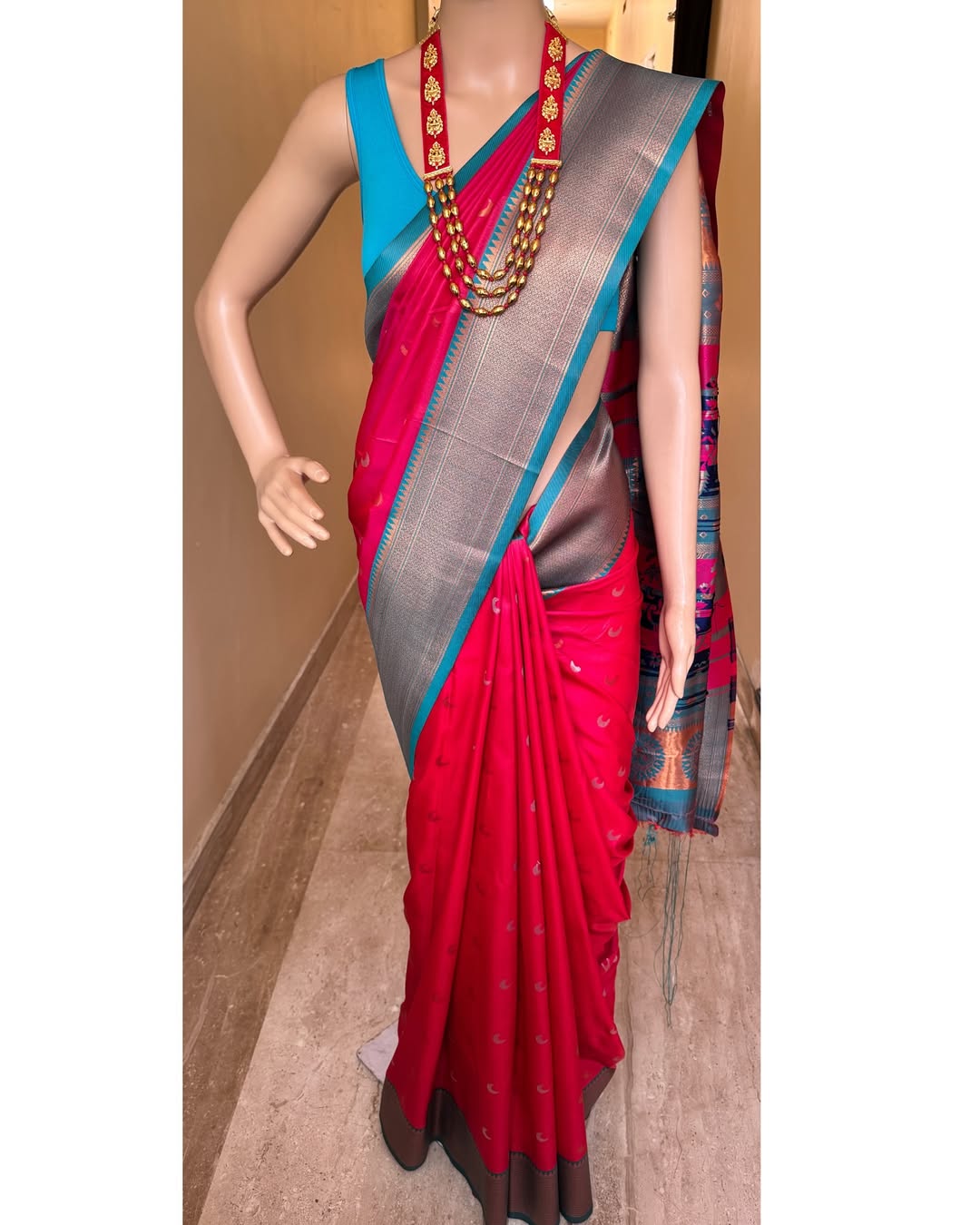 RANI PINK DUAL TONE CHANDRAKOR (MOON) ART SILK SAREE