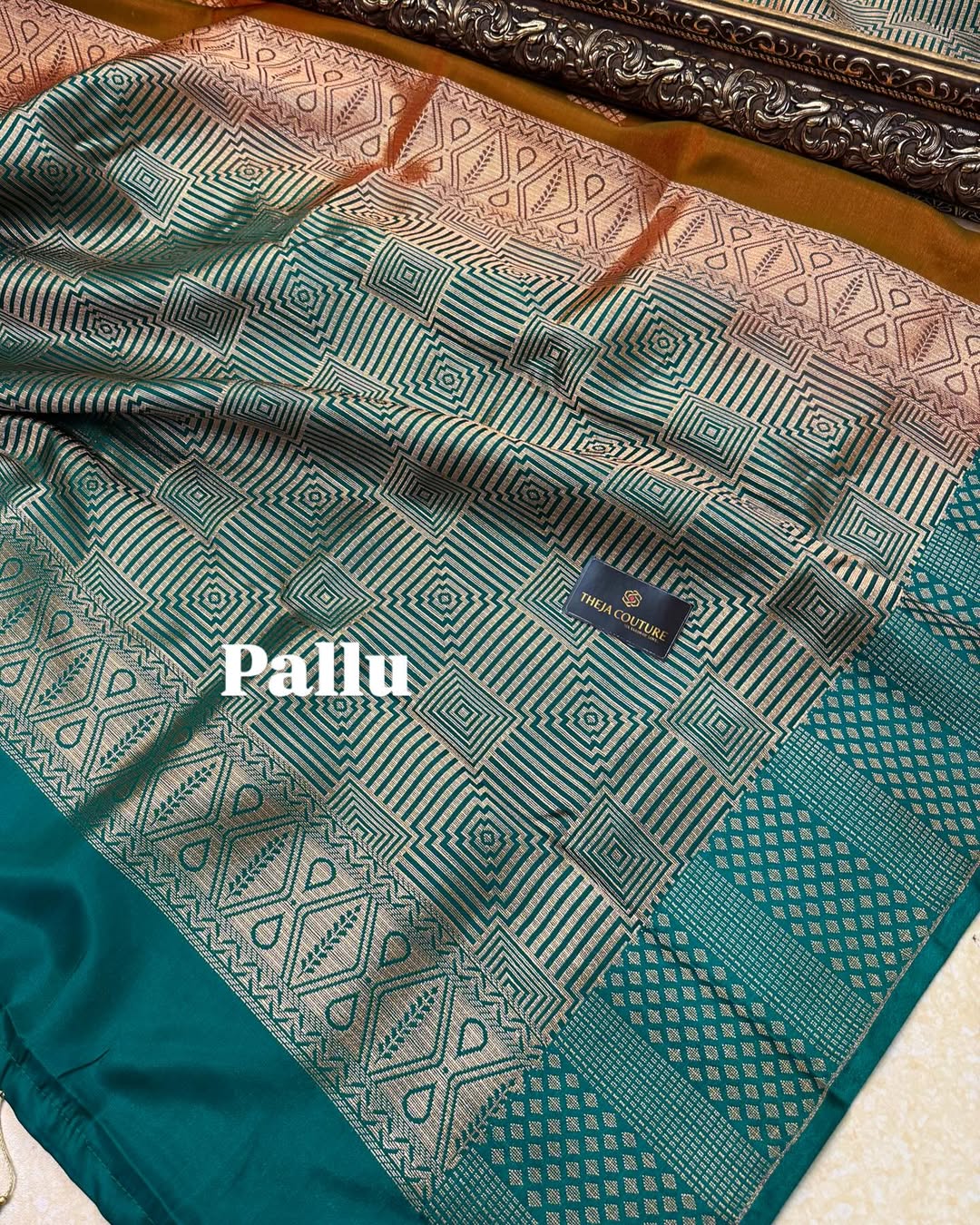 RUST BROWN DUAL TONE BANARASI SATIN SILK SAREE