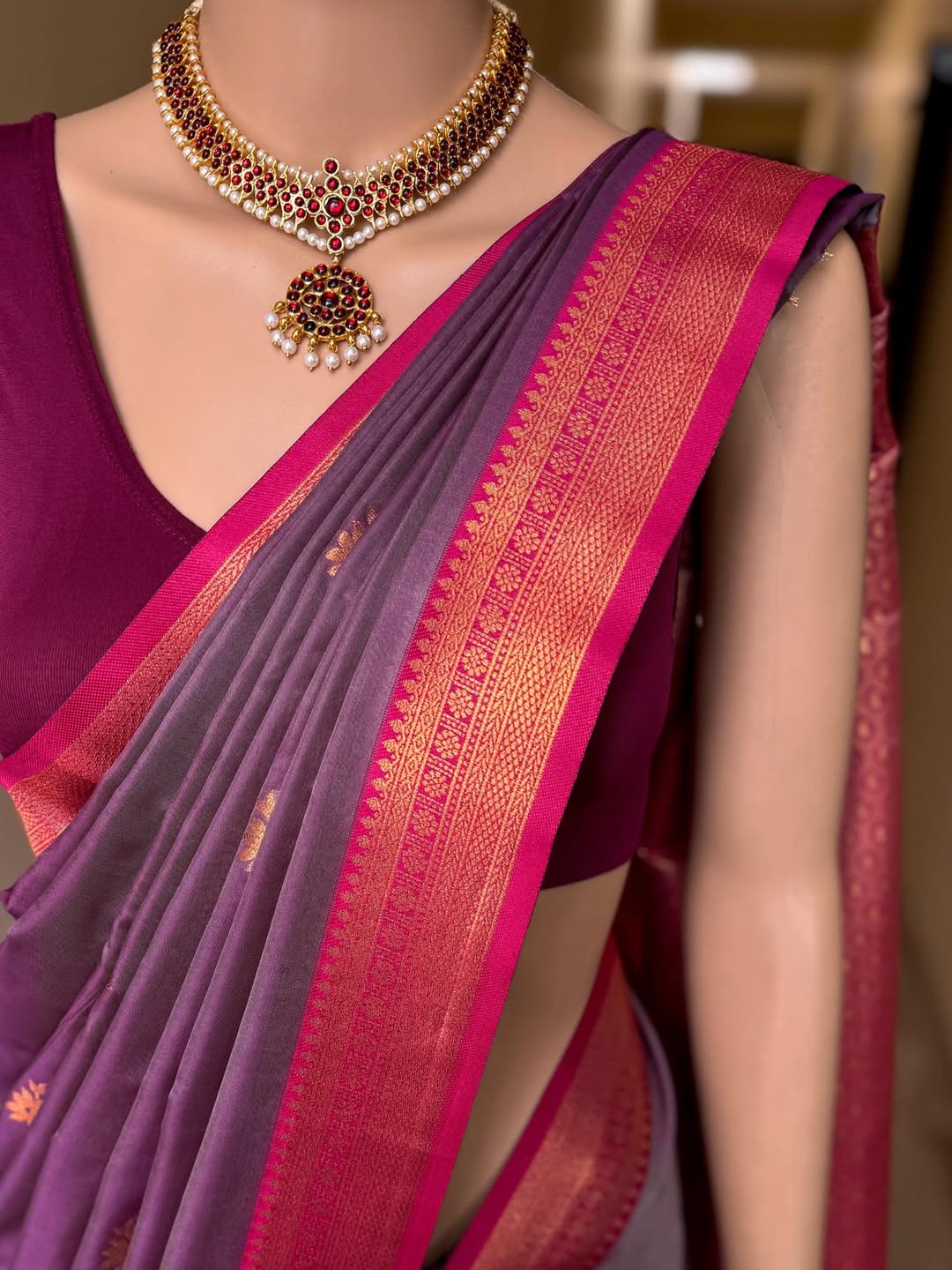LILAC DUAL TONE SOFT ART SILK SAREE
