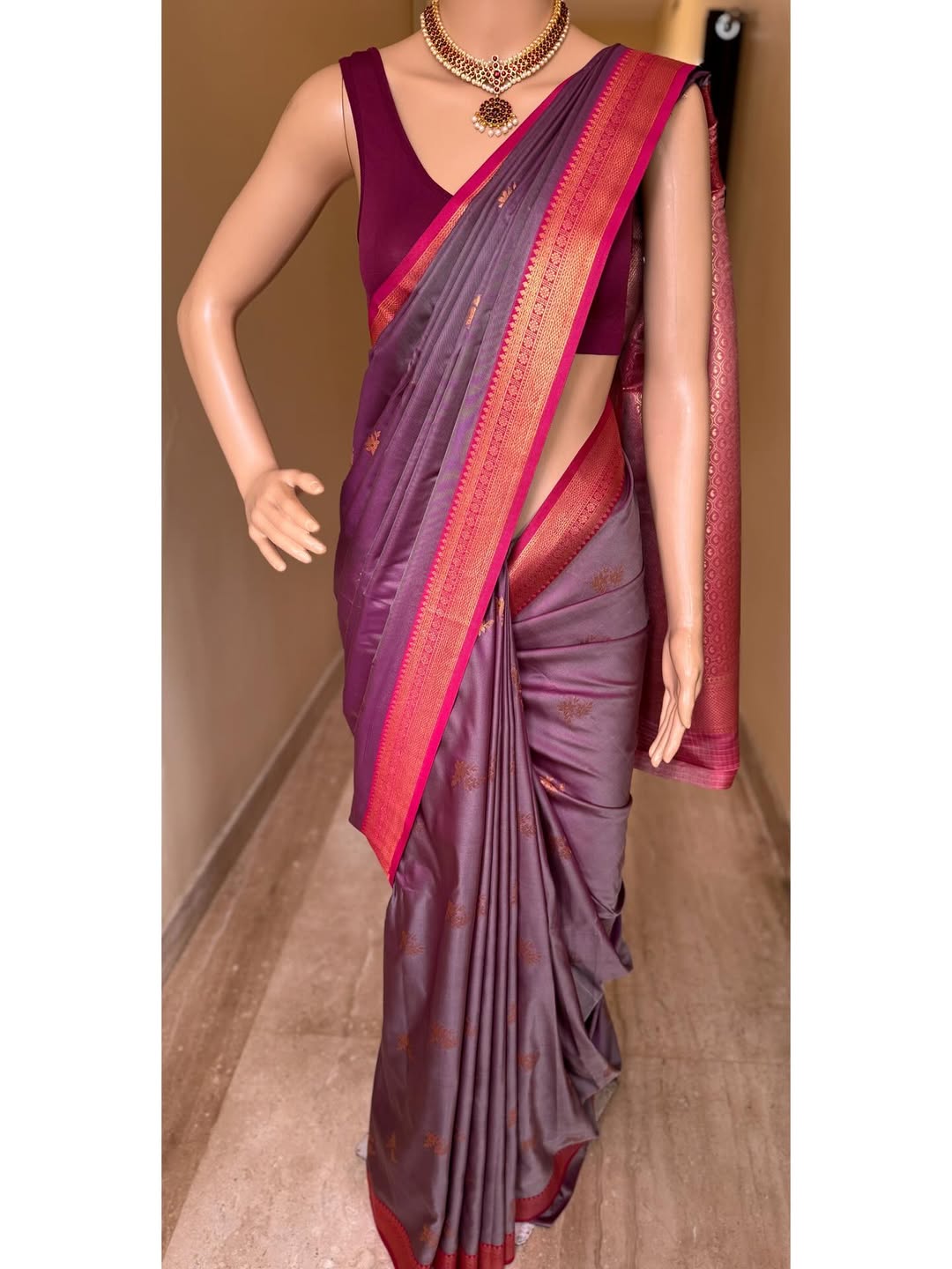 LILAC DUAL TONE SOFT ART SILK SAREE