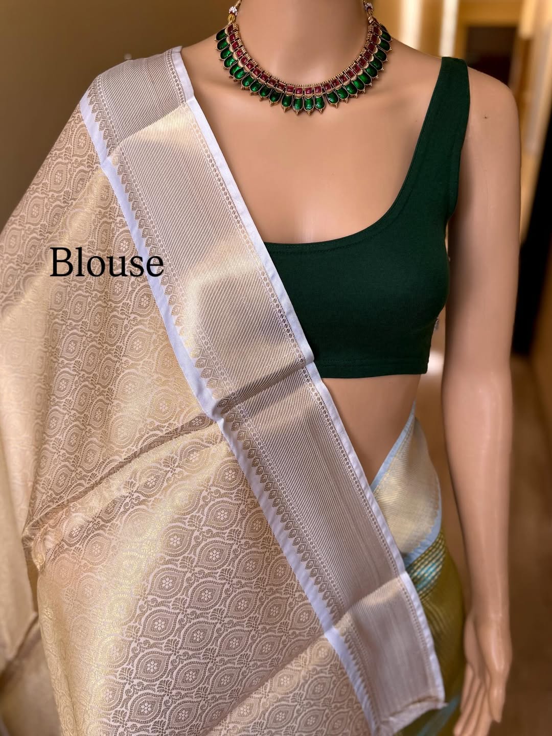PASTEL GREEN DUAL SHADE TISSUE SAREE