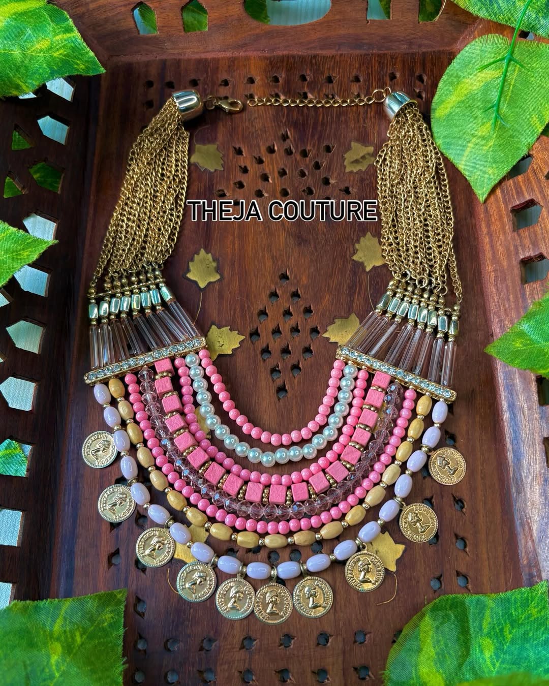 Fancy baby pink necklace