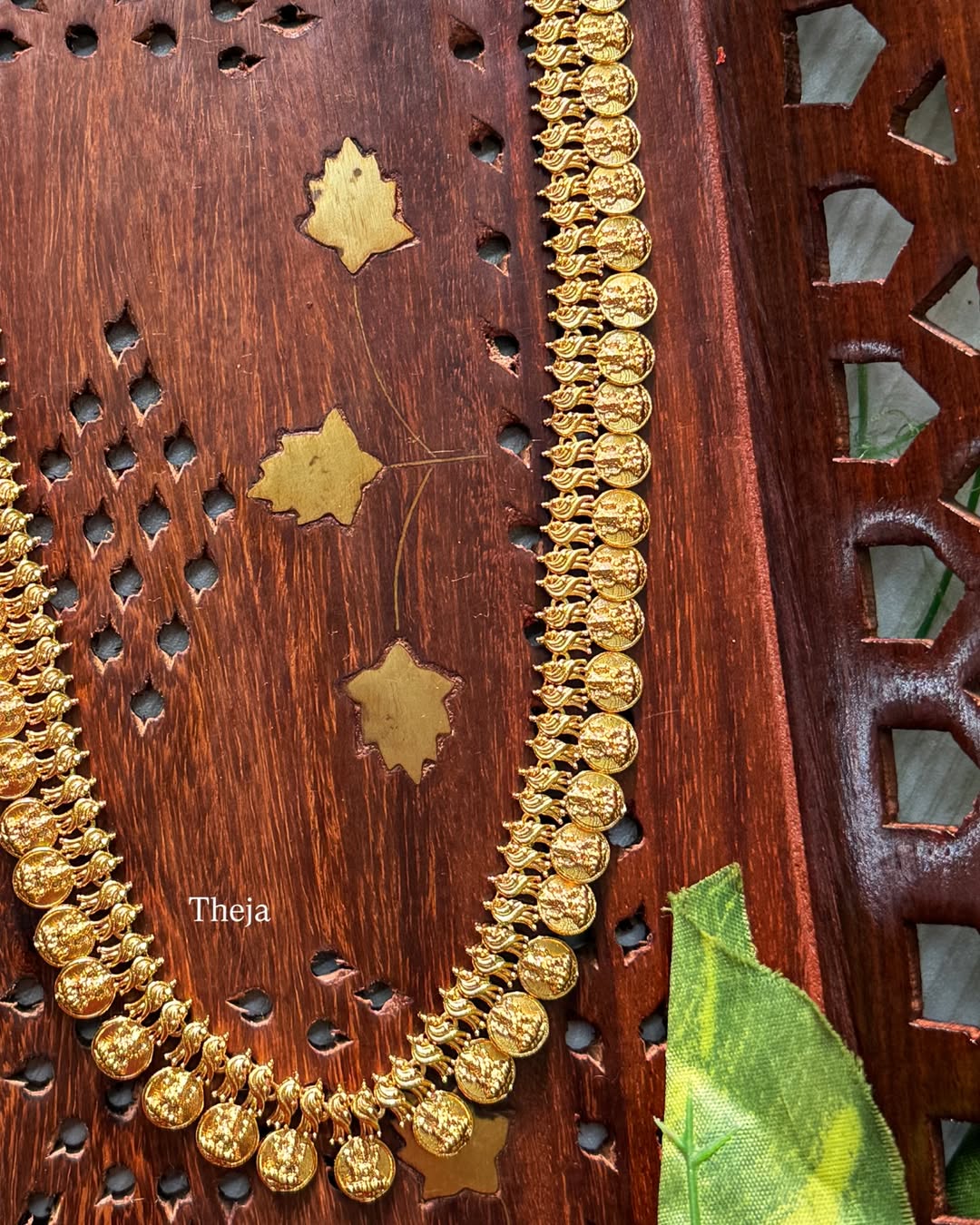 Long Lakshmi coin necklace