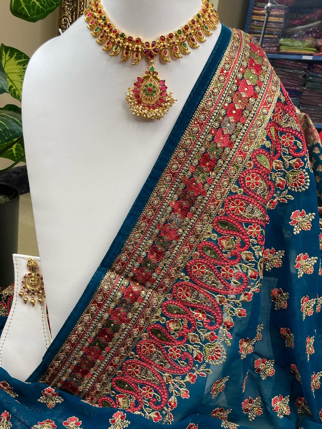 TEAL BLUE GEORGETTE SAREE