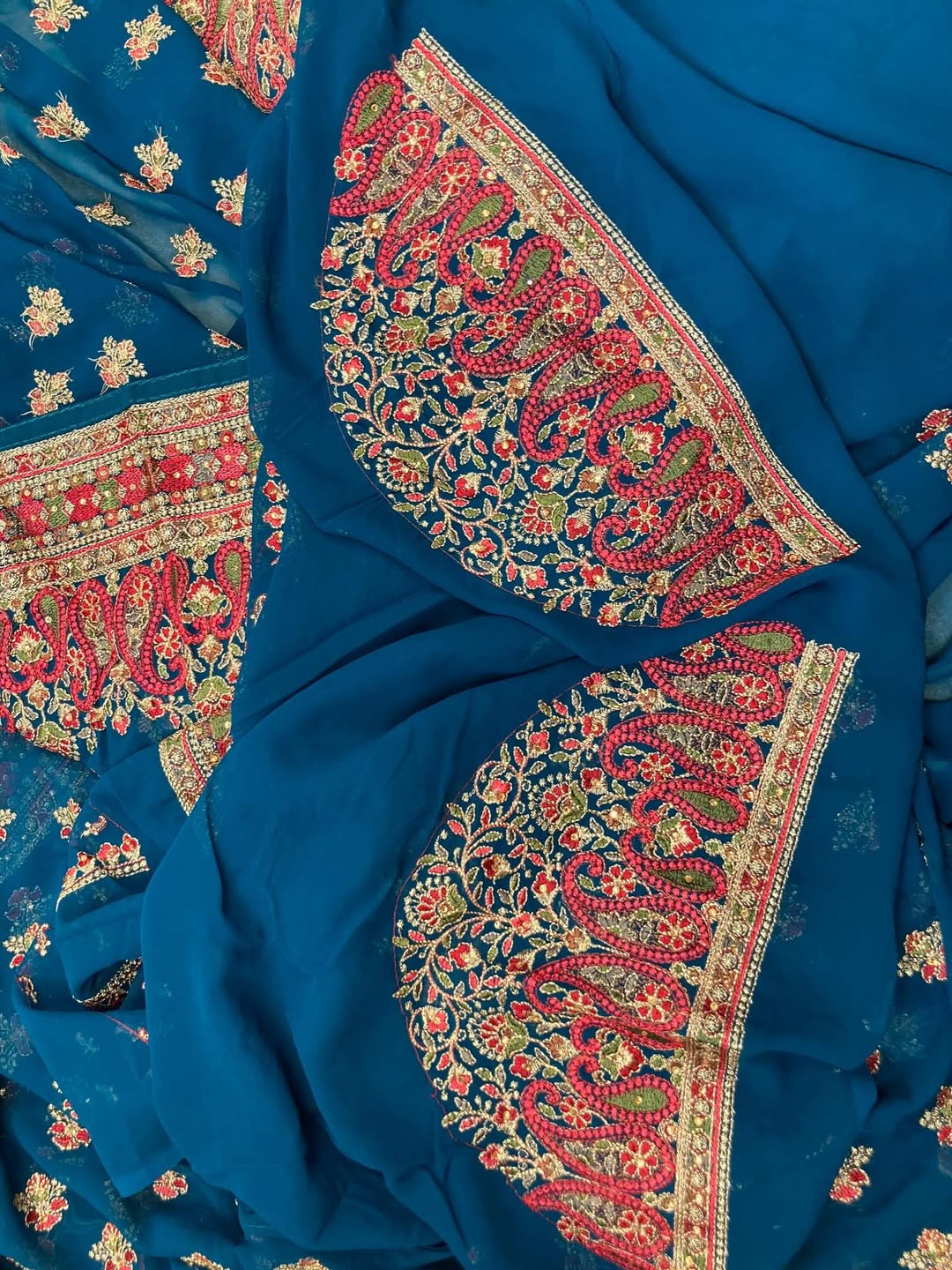 TEAL BLUE GEORGETTE SAREE