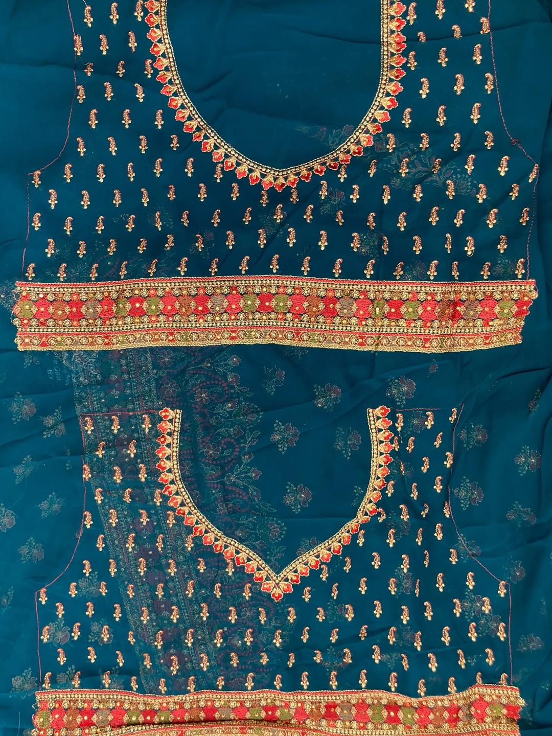 TEAL BLUE GEORGETTE SAREE