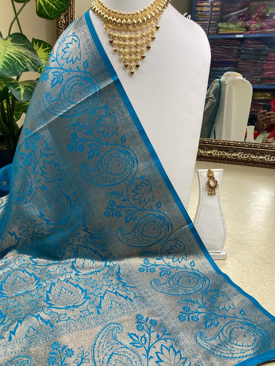 SKY BLUE ART SILK SAREE