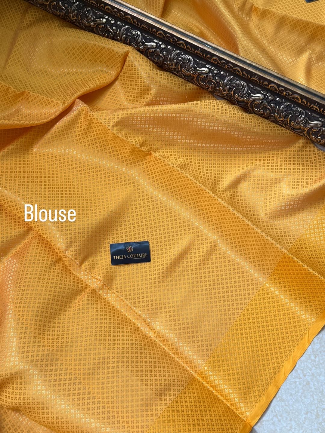 SILVER GOLD ZARI TISSUE SAREE COMES WITH YELLOW BORDER