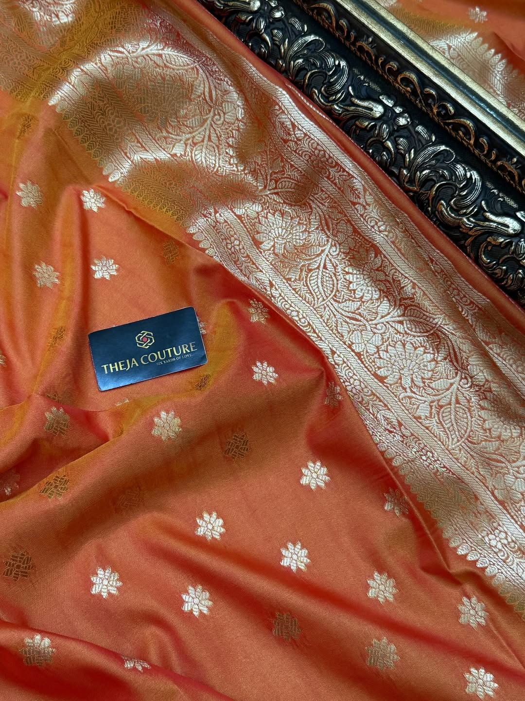 ORANGE DUAL SHADED BANARASI ART SILK SAREE
