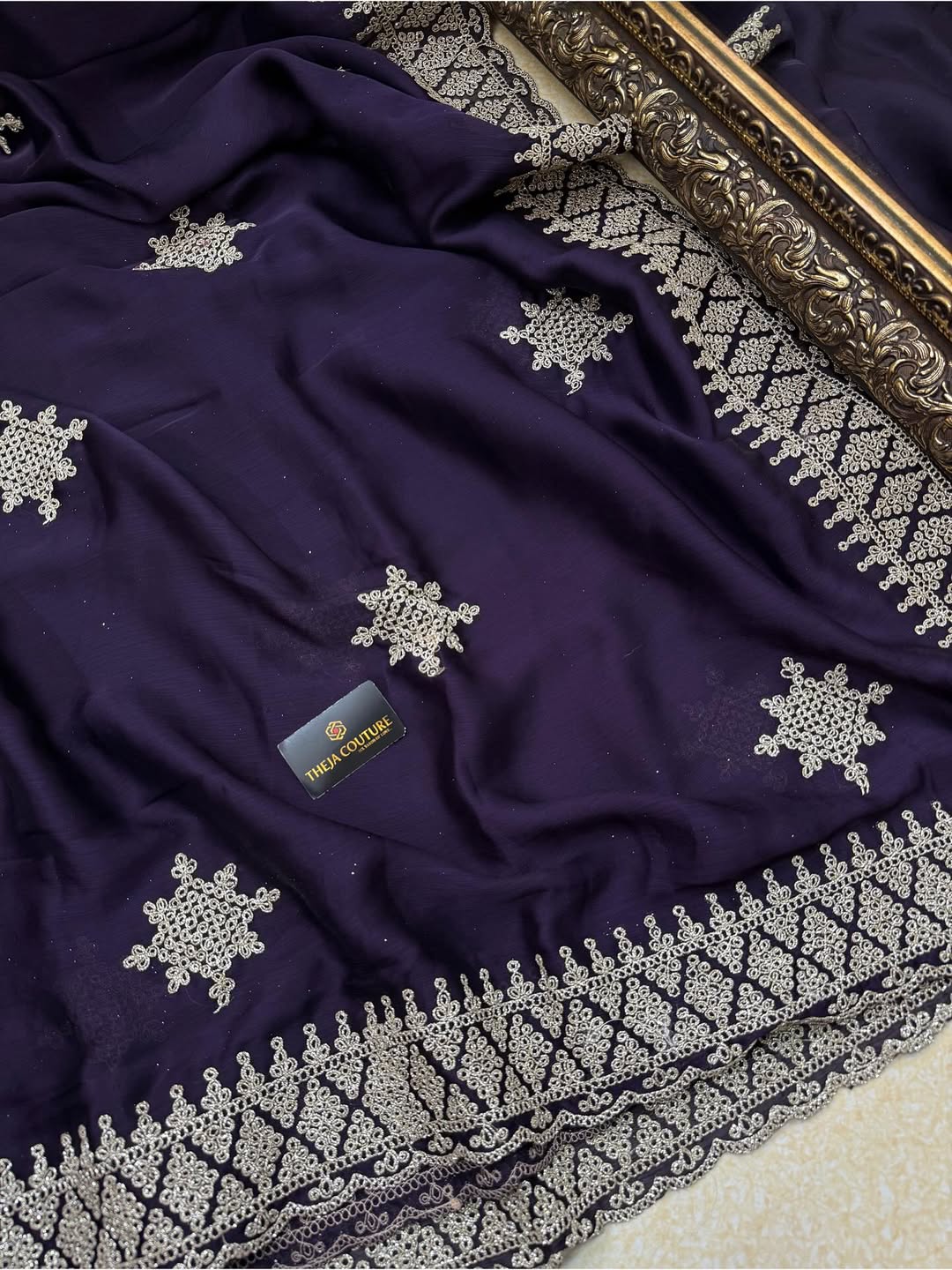 VIOLET SOFT GEORGETTE SATIN SAREE