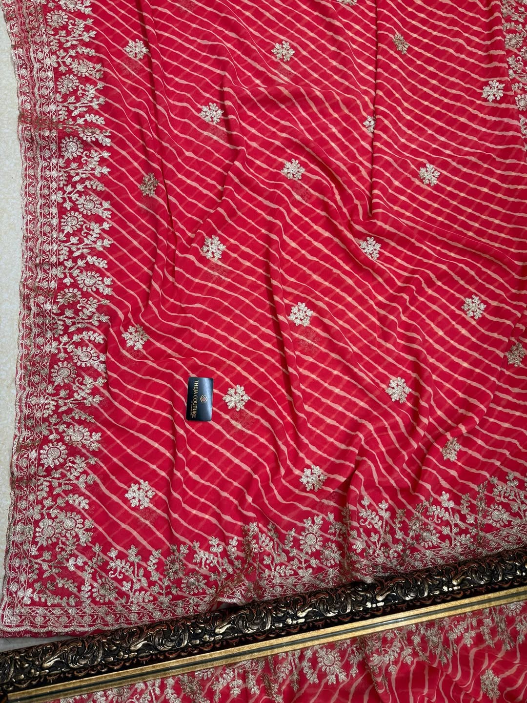 LIGHT REDDISH PINK LEHERIYA SAREE