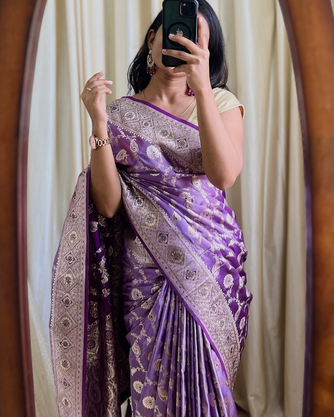 LAVENDER BANARASI ART SILK SAREE