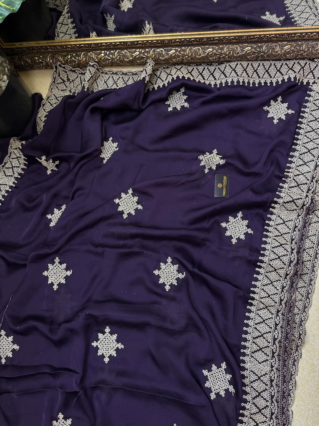 VIOLET SOFT GEORGETTE SATIN SAREE