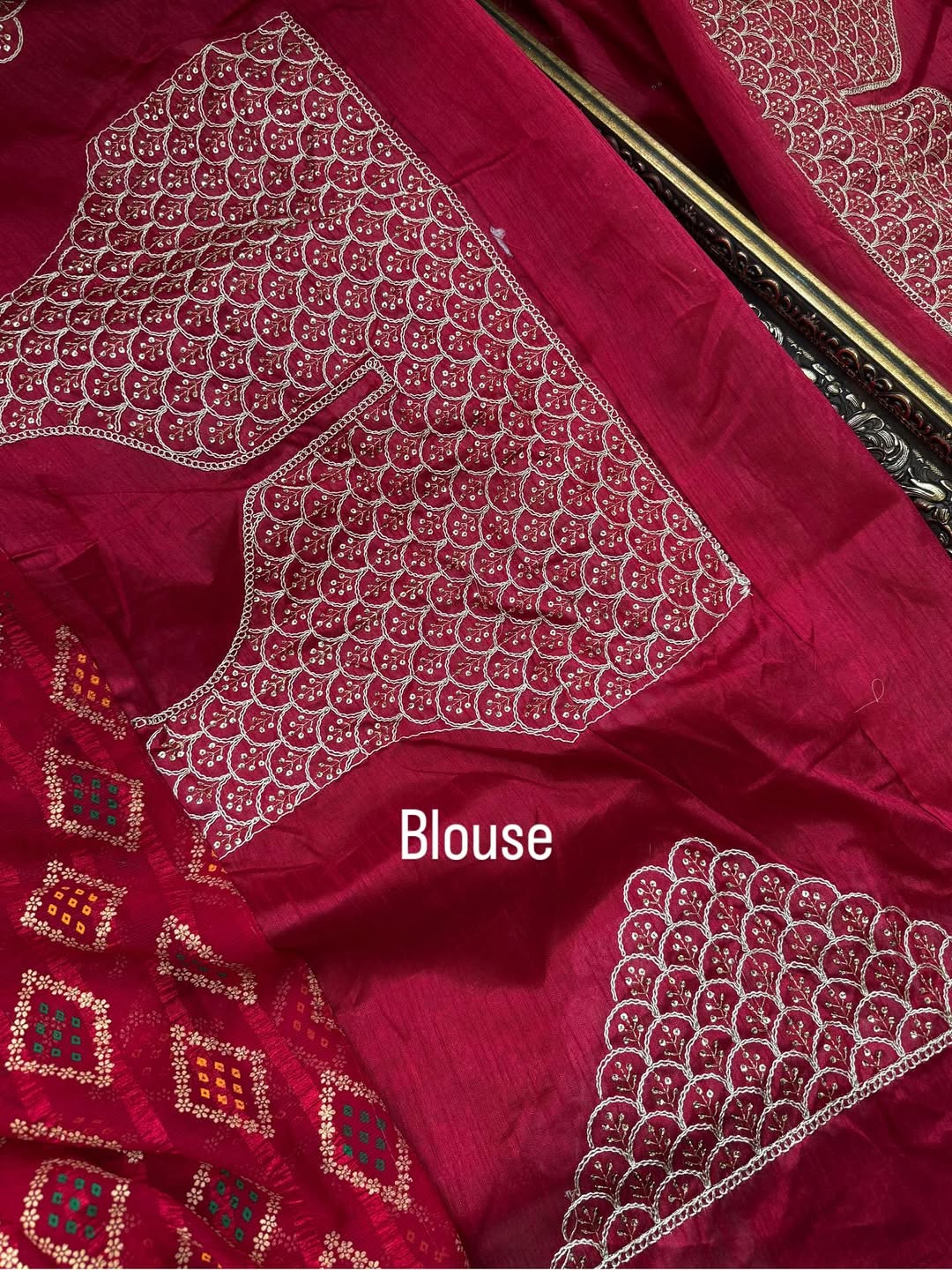 RED BANDANI PRINTED GEORGETTE SAREE