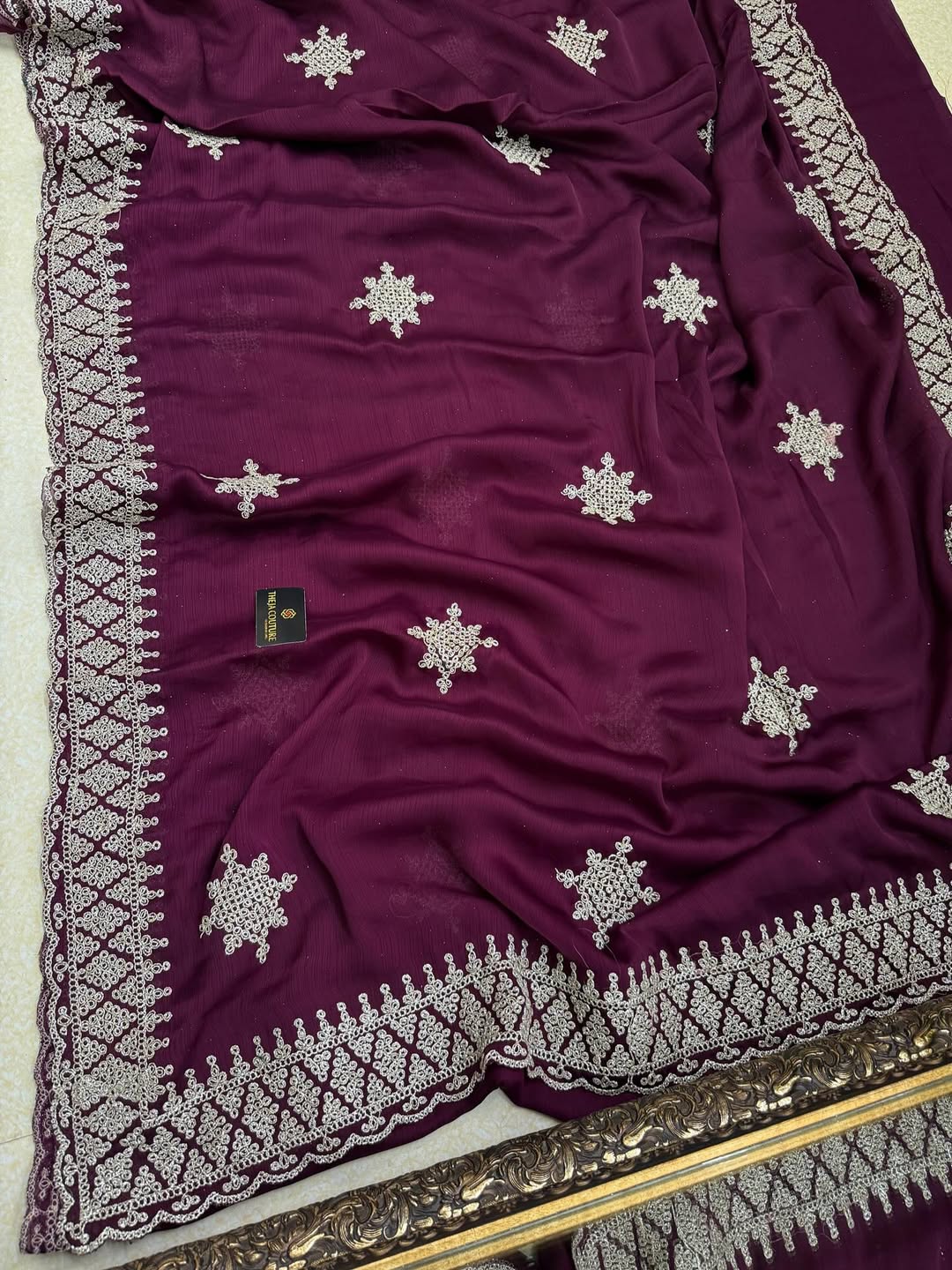 MAGENTA SOFT GEORGETTE SATIN SAREE