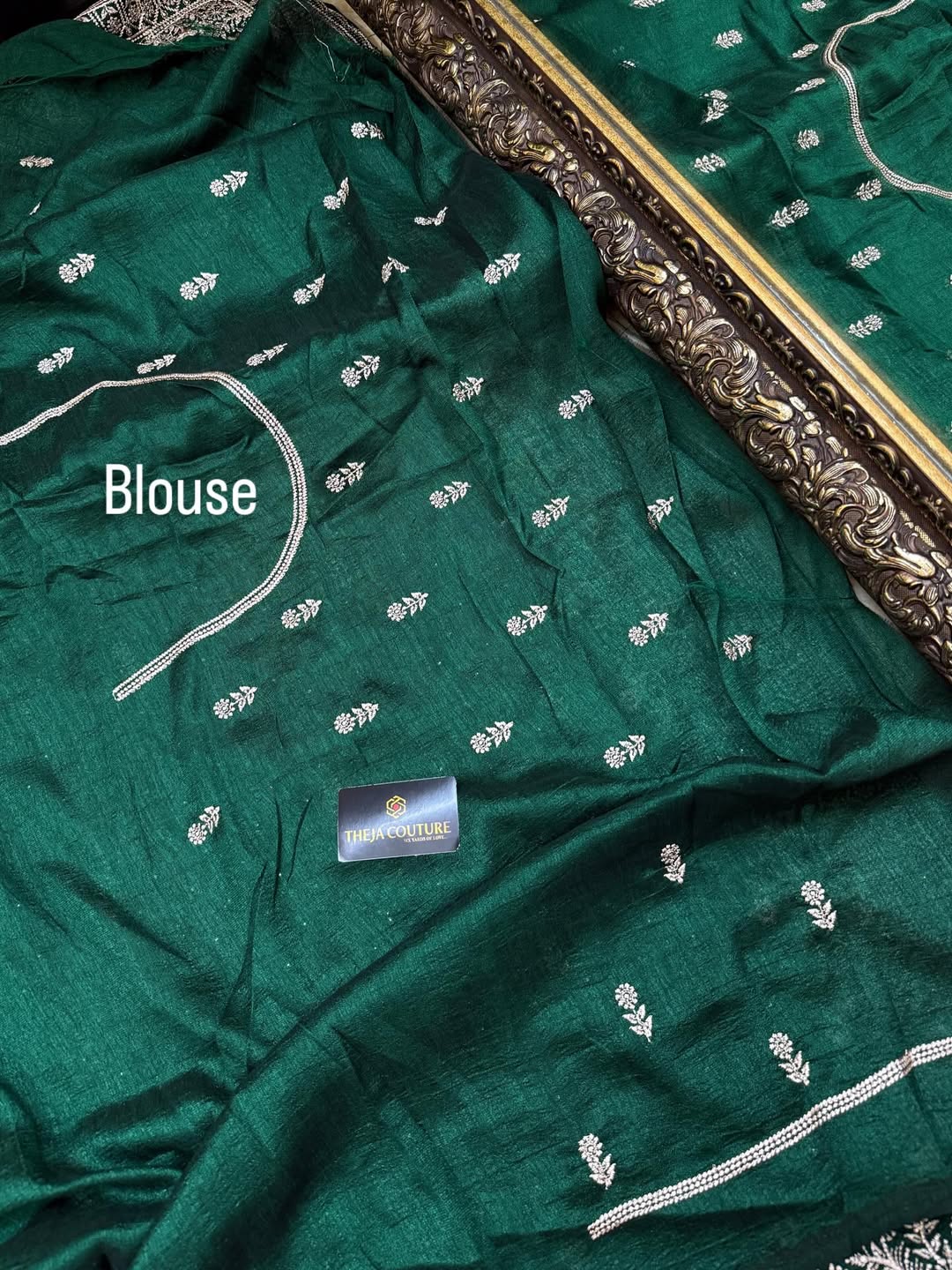 BOTTLE GREEN FANCY RAW SILK SAREE