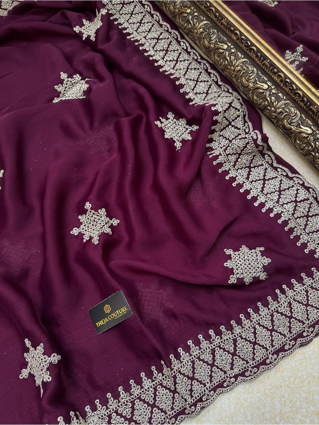MAGENTA SOFT GEORGETTE SATIN SAREE
