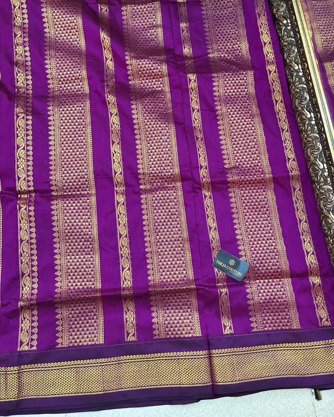 ONION PINK COTTON FULL BUTTA WITH MAGENTA BORDER