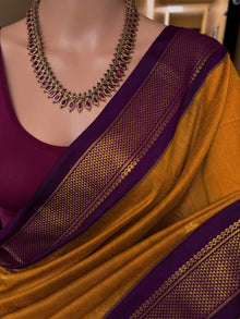 GOLDEN YELLOW COTTON SILK FULL BUTTA SAREE