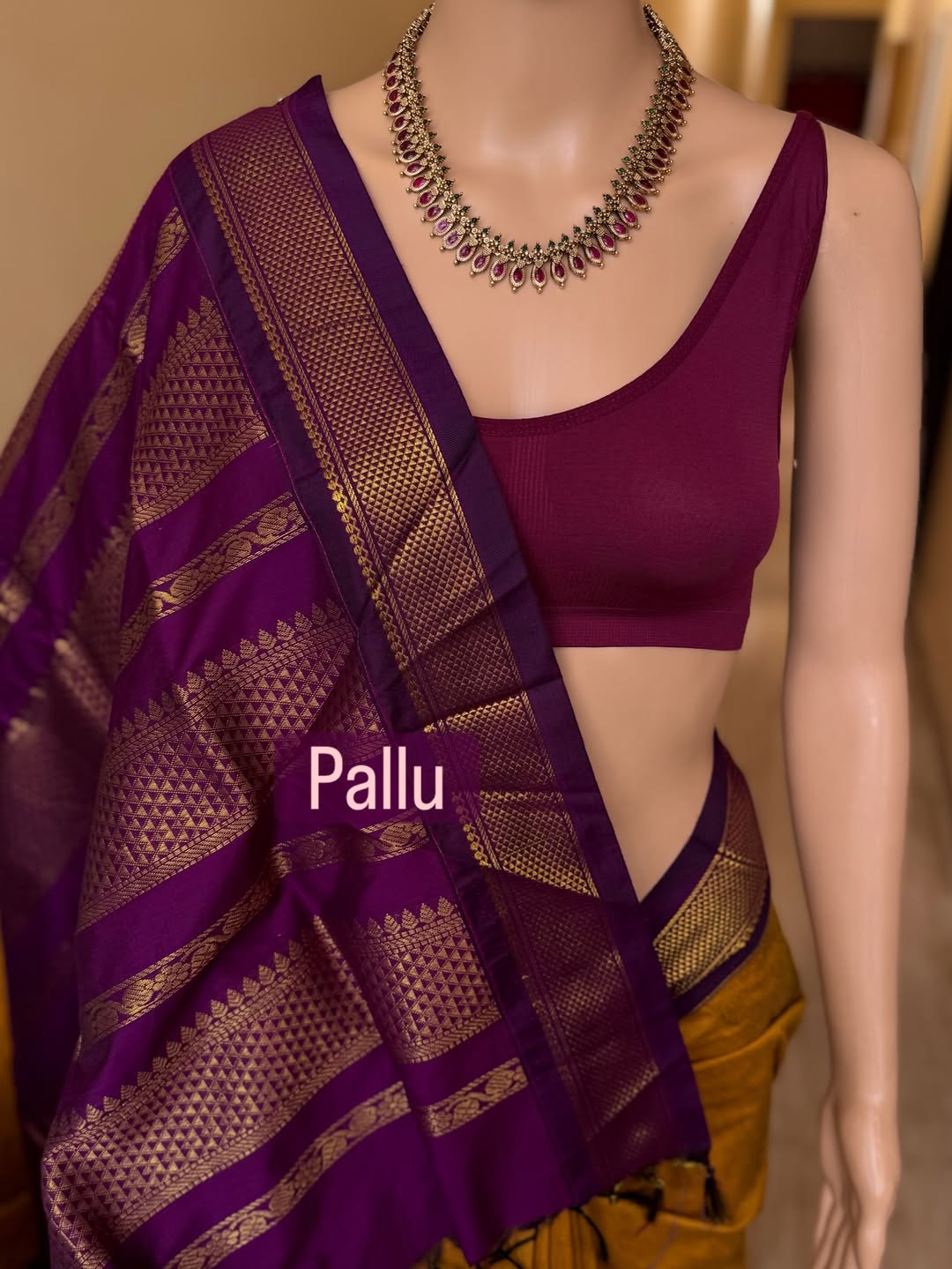 GOLDEN YELLOW COTTON SILK FULL BUTTA SAREE