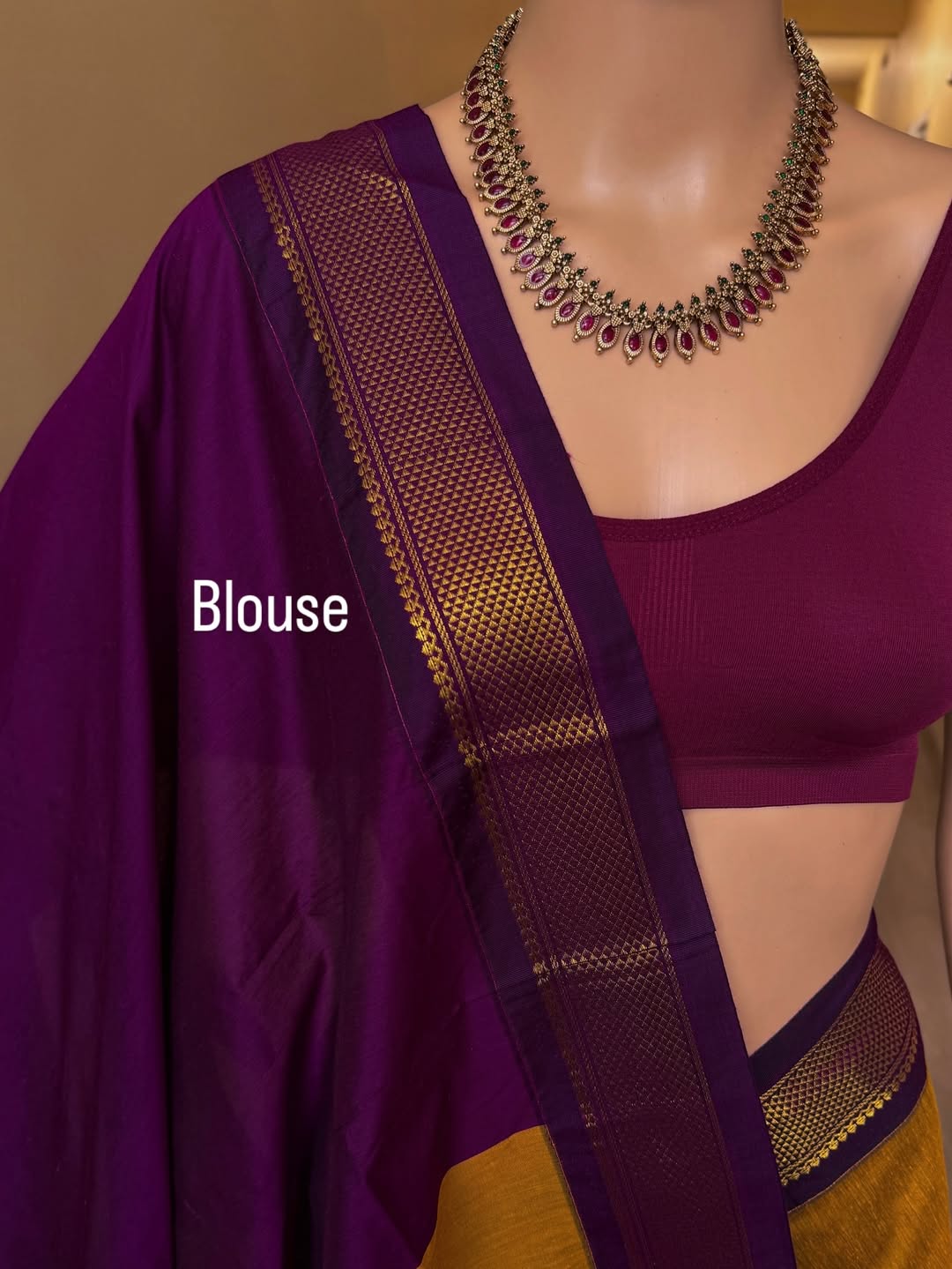 GOLDEN YELLOW COTTON SILK FULL BUTTA SAREE