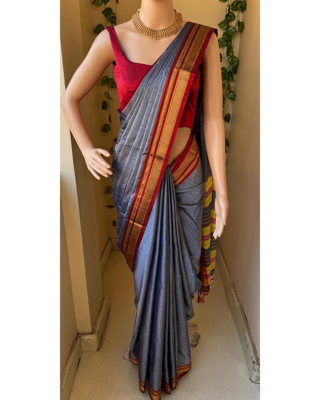 GREY IIKAL COTTON SAREE