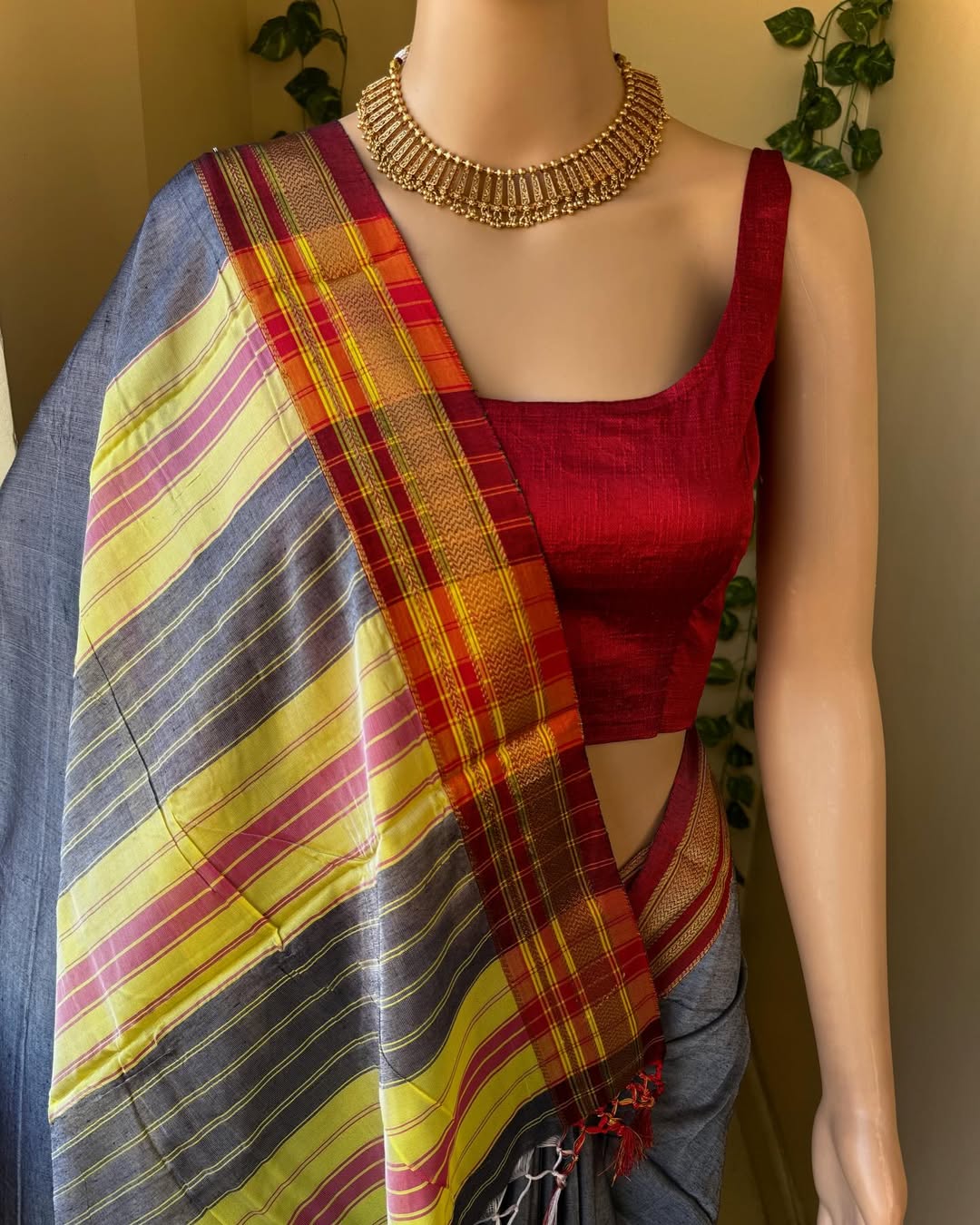 GREY IIKAL COTTON SAREE