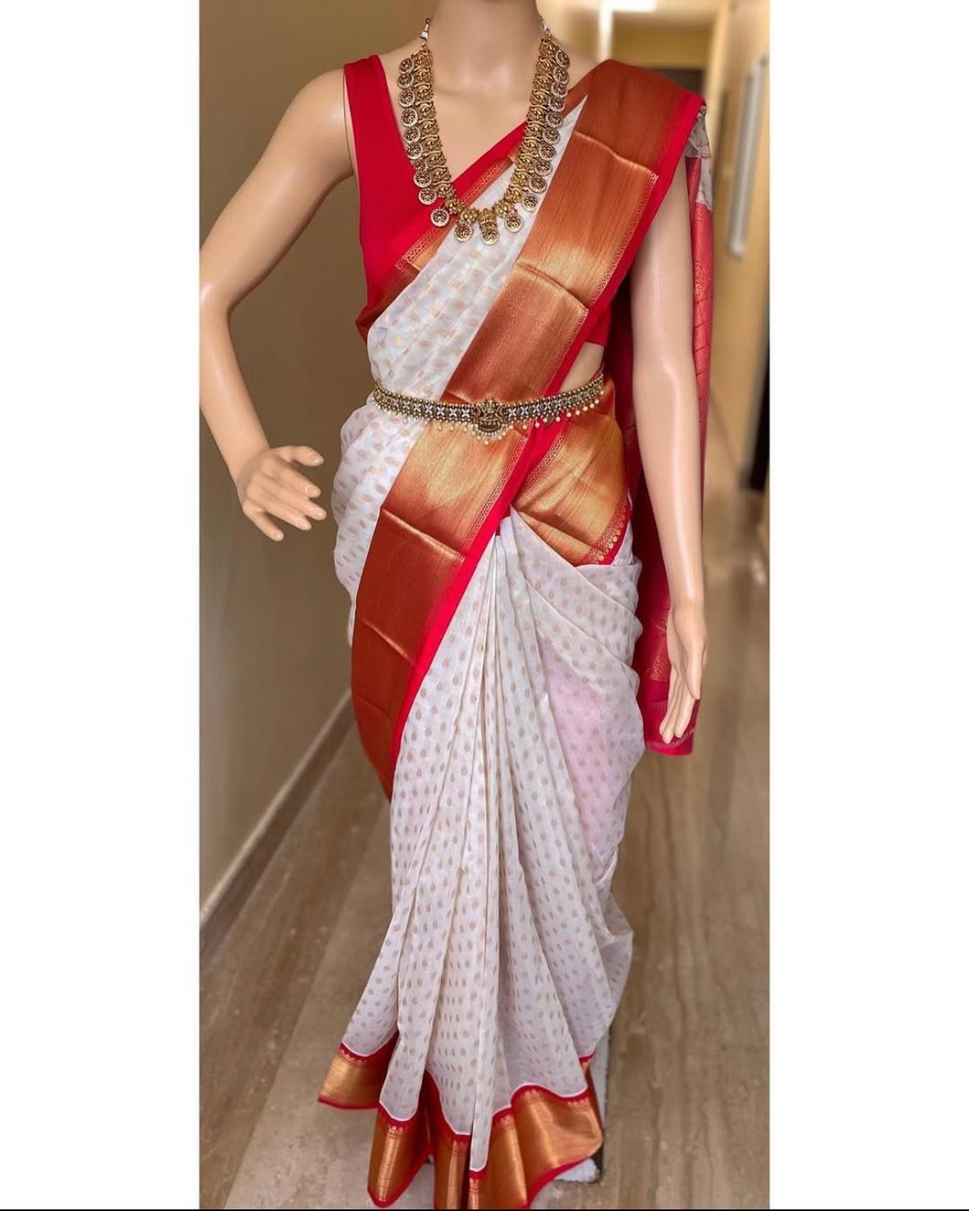 WHITE KORA COTTON SAREE