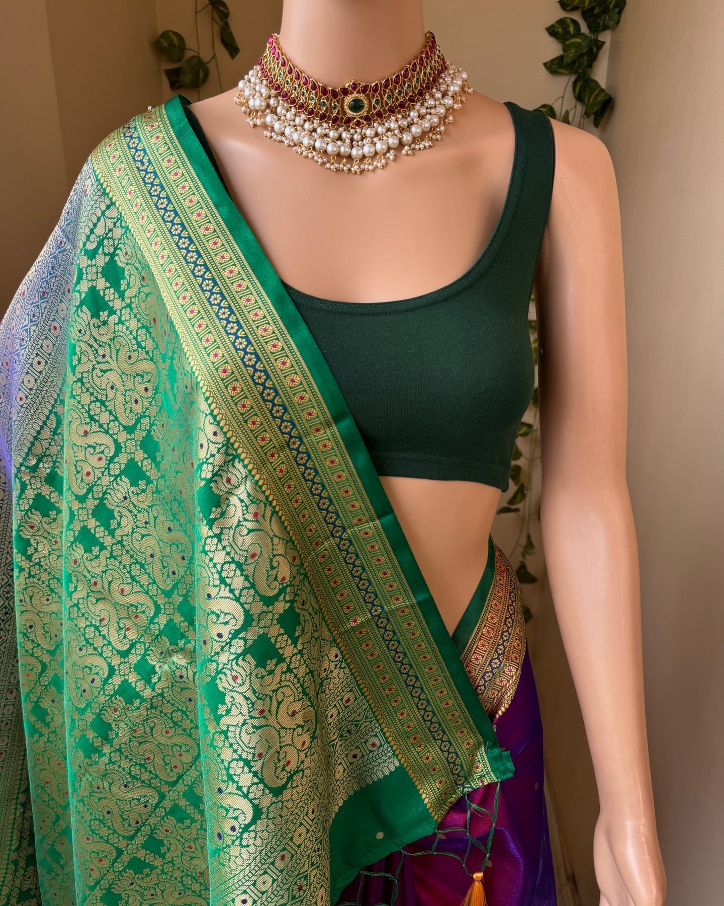 PURPLE SATIN SILK SAREE