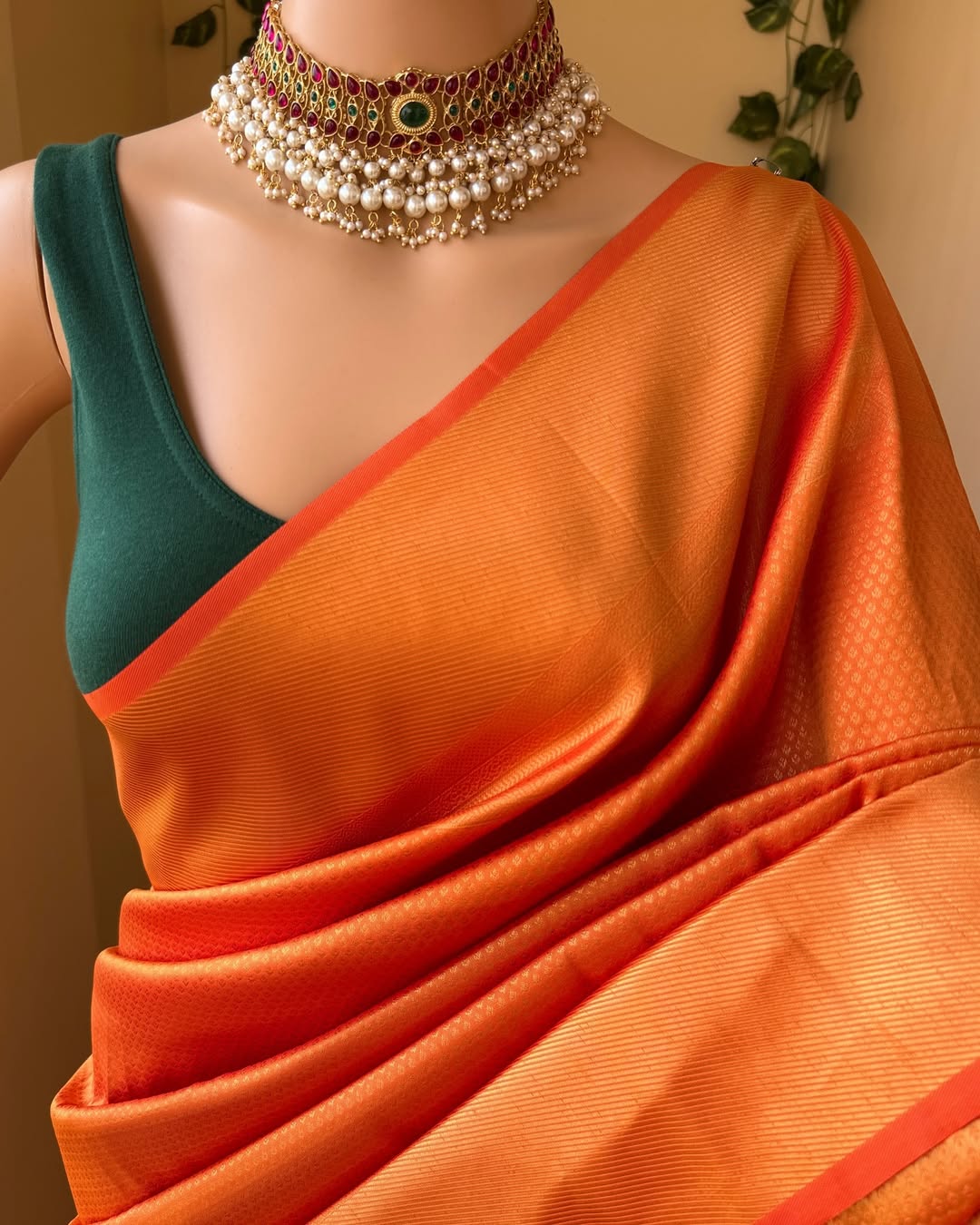 ORANGE ART SILK SAREE