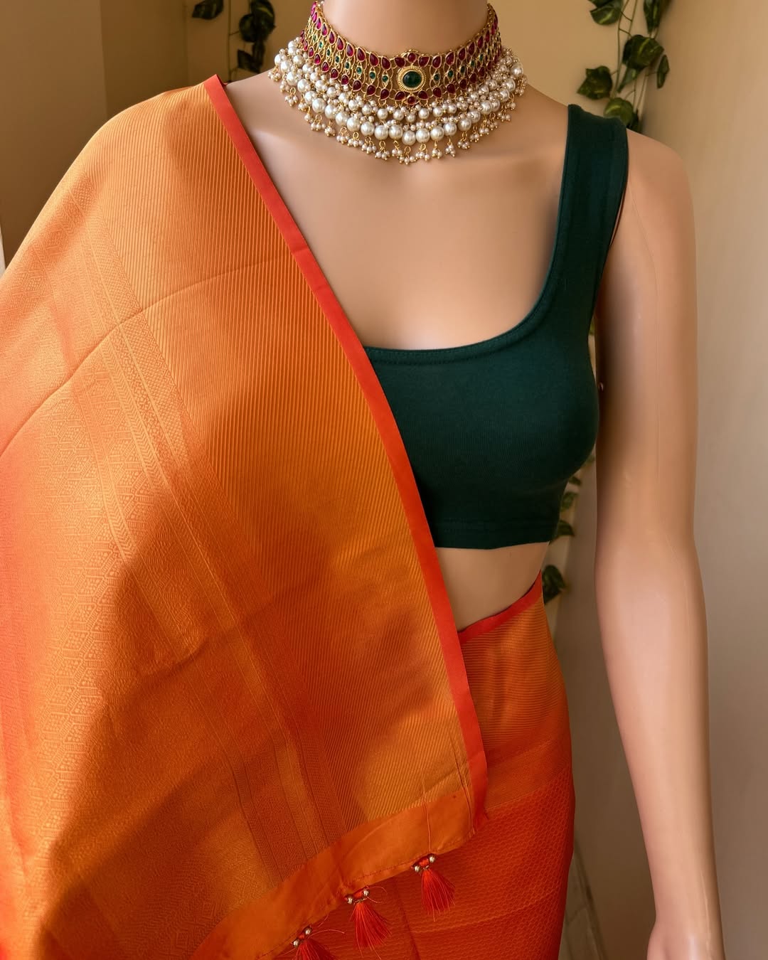 ORANGE ART SILK SAREE