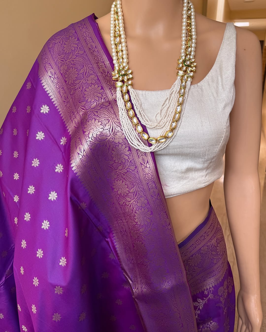 PURPLE ART SILK SAREE