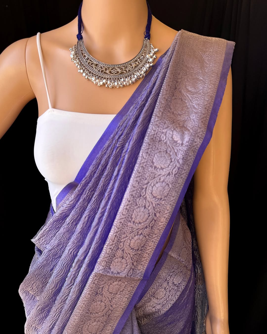 VIOLET CRUSH TISSUE SAREE