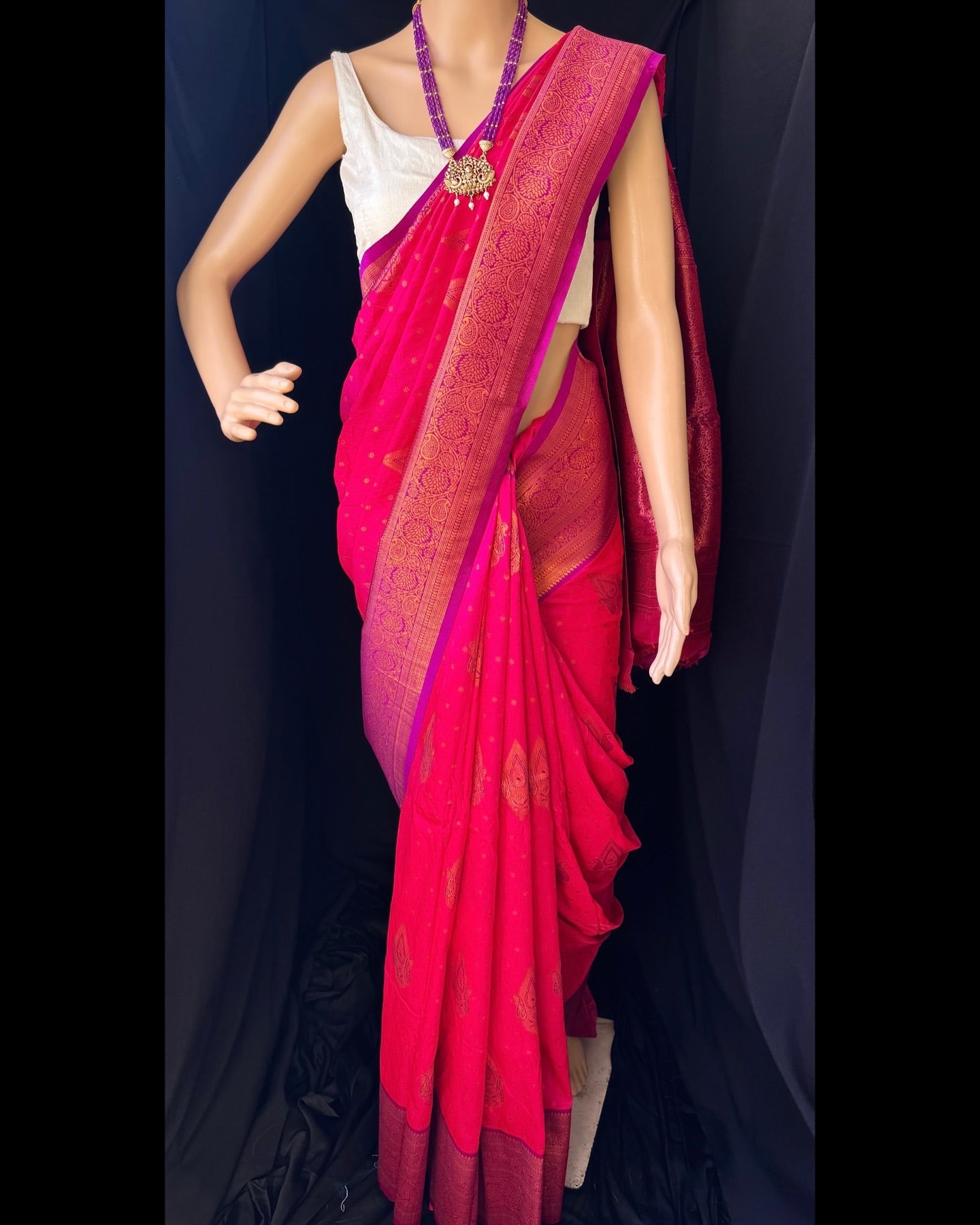 RANI PINK ART SILK SAREE