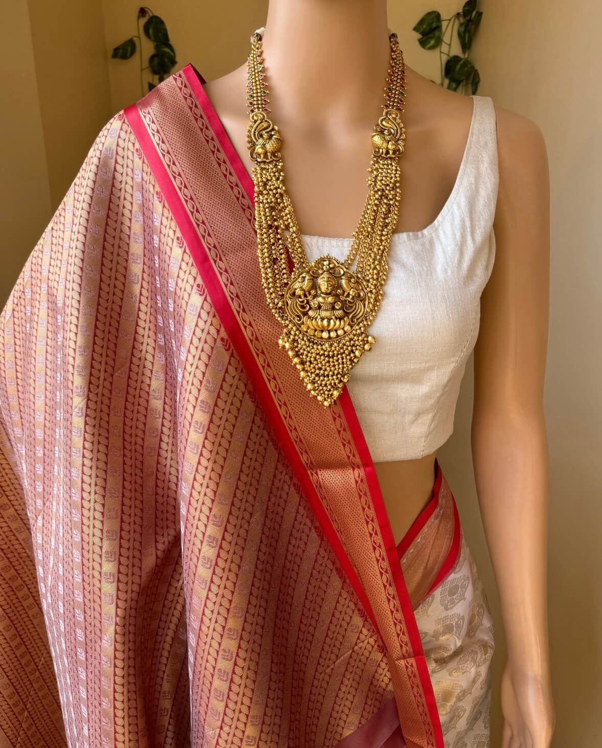 WHITE ART SILK SAREE