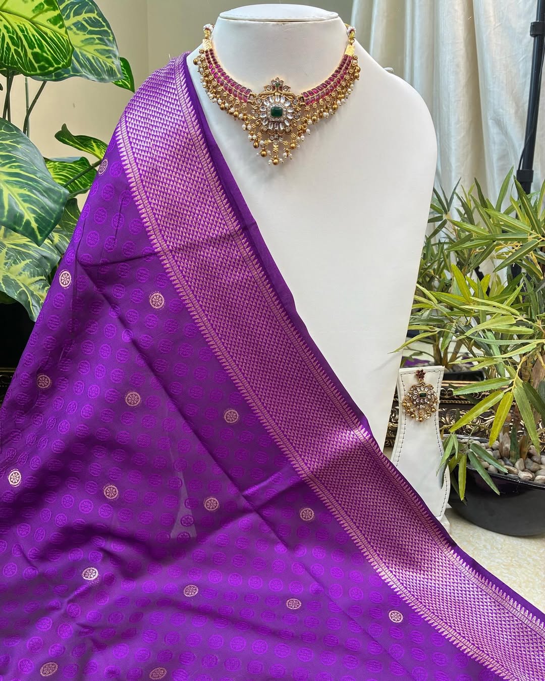 ONION PINK SEMI PAITHANI ART SILK SAREE