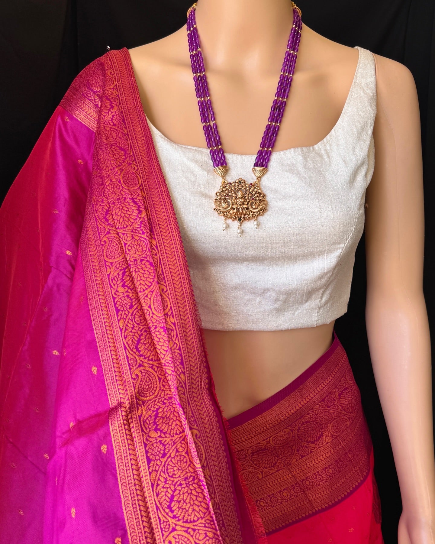 RANI PINK ART SILK SAREE