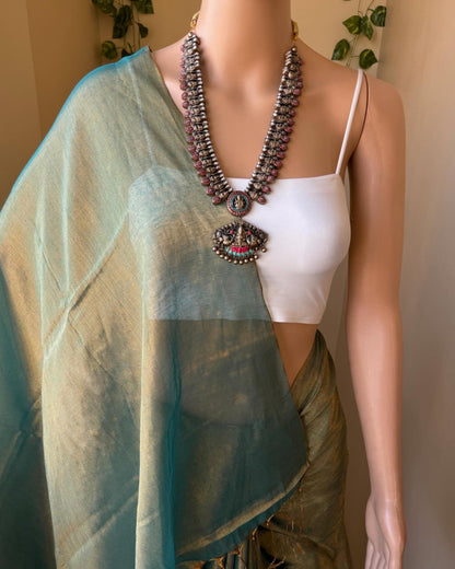 PASTEL GREEN TISSUE COTTON SAREE