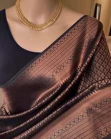 BLACK BROCADE ART SILK SAREE