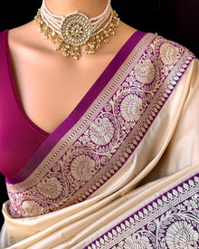 OFF WHITE ART SILK SAREE