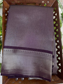 LAVENDER SILVER TISSUE SAREE