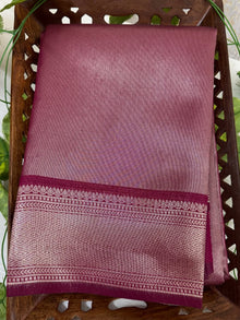 ROSE PINK SILVER TISSUE SAREE