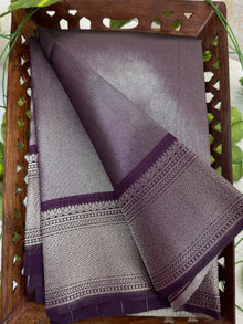 LAVENDER SILVER TISSUE SAREE