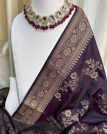 DARK MAGENTA ART SILK SAREE