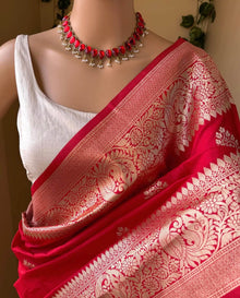 CHILLI RED ART SILK SAREE